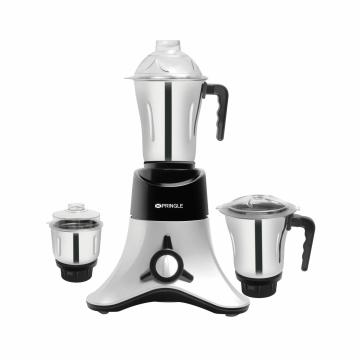 Pringle Pluto, 750W Mixer Grinder with 3 Stainless Steel Leak-proof Jars, Black & White