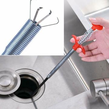 THRIFTY SHOPPER ; *MAKING LIFE EASY* Stainless Steel and ABS plastic Hair Catching Overflow Drain Cleaner Wire Spring Sink Cleaning Stick Tool