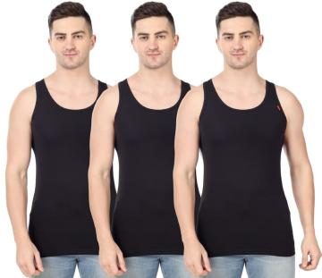 KOTOZ 100% Cotton Men's Vest Sleeveless Innerwear| | Mens Round Neck Solid Vest| | Pack of 3| |