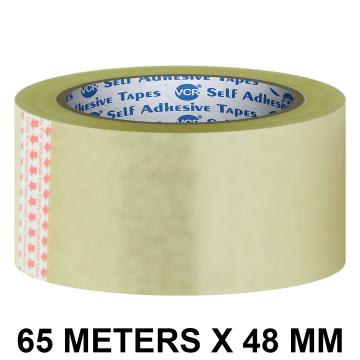 VCR Self Adhesive Transparent Cello Tape - 65 Meters in Length - 48mm / 2