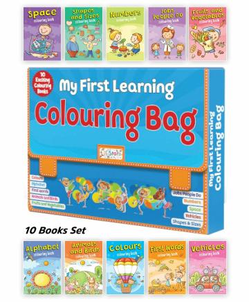 My First Learning Colouring Bag - Set of 10 Exciting Colouring Books Pegasus Product Bundle set Pages