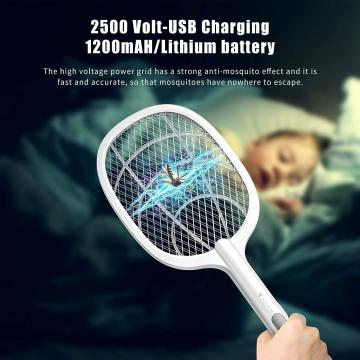 MAAHIL Mosquito Killer Racket Rechargeable Handheld Electric Fly Swatter Mosquito Killer Racket Bat with UV Light Lamp Racket USB Charging Base, Electric- Insect Killer