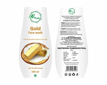 VV CARE Gold Facewash 100ml Enriched with Goodness of Gold