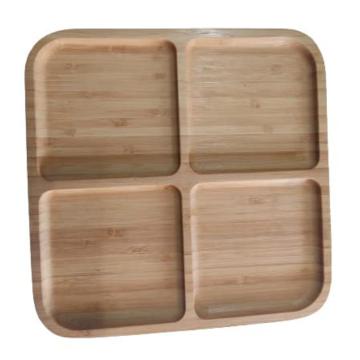 Yamkay Bamboo Square Plate Serving Snacks Platters Serving Tray Set Pack of 1Big Size 11.5X11.5