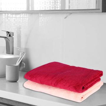 Justoriginals PCBT0CTNASTMC2150 Peach And Red Cotton Bath Towels - King (Pack of 2)