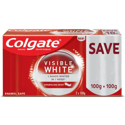 Colgate Visible White Sparkling Mint Toothpaste 100 g (Pack of 2)
