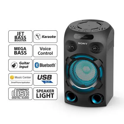 landelijk mobiel kalligrafie Sony MHC-V02 Home Audio Portable Party Speaker with Bluetooth, Karaoke and  Jet Bass Booster - JioMart