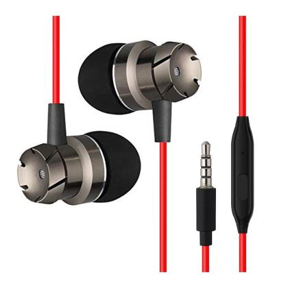 Ptron Hbe6 Earphone High Bass Earphones Metal In Ear Wired Earphone With Mic Red Black Jiomart