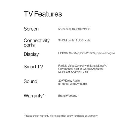 OnePlus 138.7 cm (55 inch) Ultra HD (4K) LED Smart...