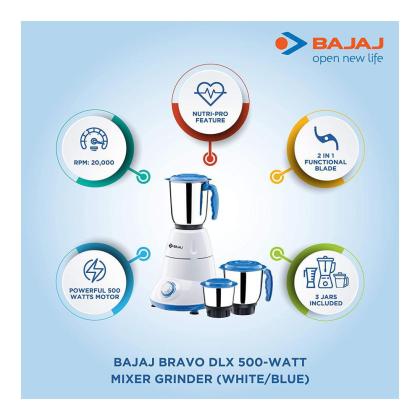 bajaj bravo dlx 500 w mixer grinder