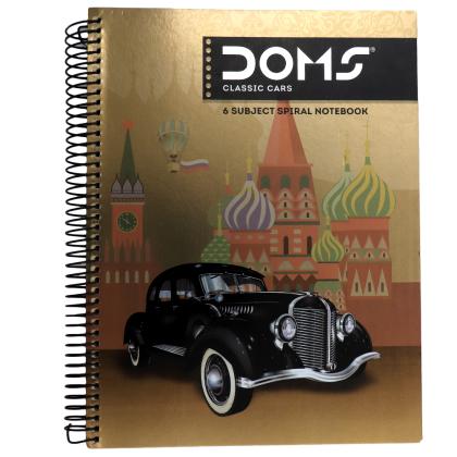 Doms Spiral Bind 6 Subject Notebook (300 pgs) - JioMart