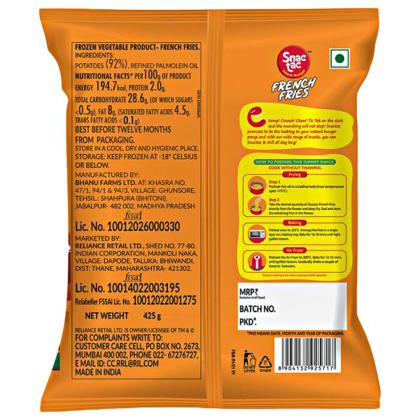 Snac Tac Frozen French Fries 425 G Jiomart