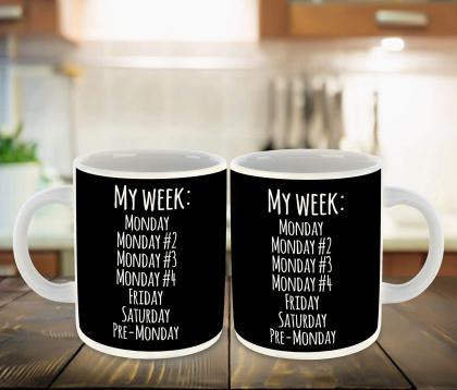 Whats Your Kick Funny Quotes Theme My Week Chart Quotes Design Printed  White Ceramic Coffee and Tea Mug 325 ML - JioMart