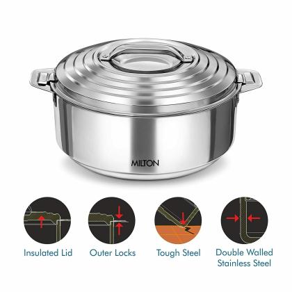 Milton Galaxia Stainless Steel Casserole 2500 ml - JioMart