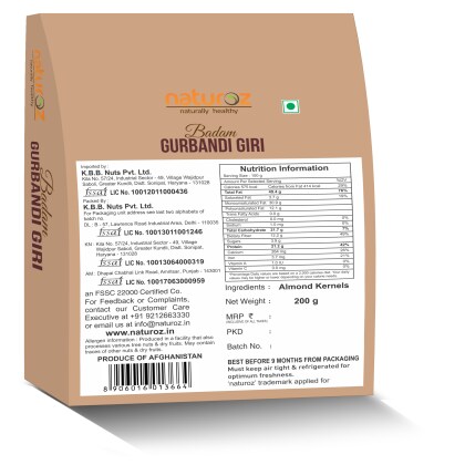gurbandi badam nutritional value