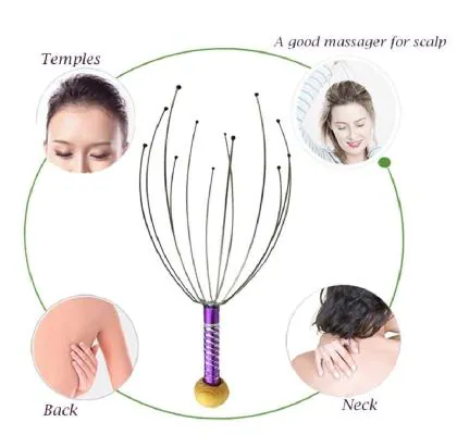 ZURU BUNCH Head Massager Scalp Massage Machine, 12 Fingers/Head Scratcher  Manual for Pain Relief and Hair Growth Octopus Scalp Stress Therapy (Pack  of 3) (Multi-Color Available) - JioMart