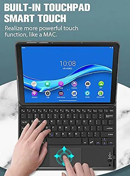 ProElite Detachable Wireless Bluetooth Touchpad Keyboard flip case Cover  for Lenovo Tab M10 FHD Plus 