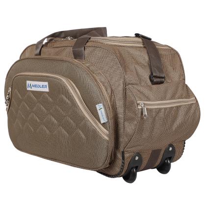 Medler PRO_ Beige Nylon Duffle Travel Strolley Bag 55L - Waterproof ...