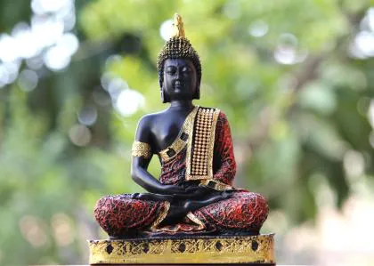 Beckon Venture Red Polyresin Vastu Religious Lord Gautama Buddha Statue 9  inch - JioMart