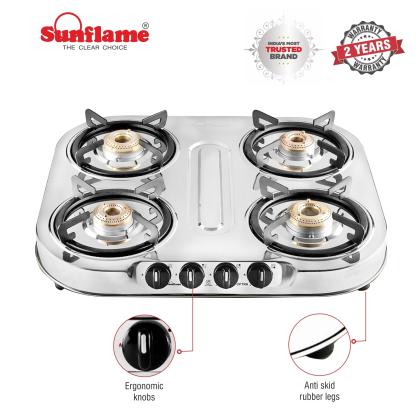 sunflame four burner euro glass top gas stove