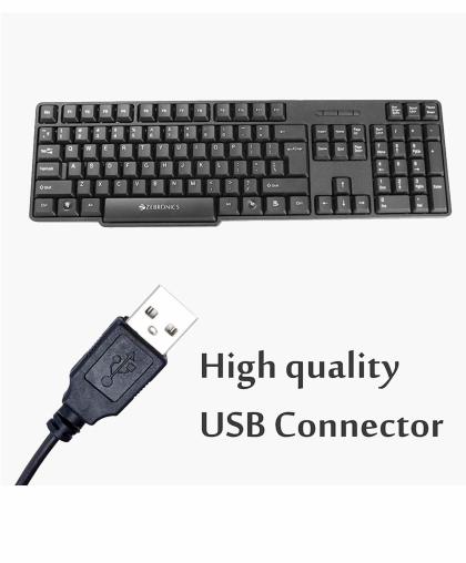 Zebronics K20 Wired Keyboard+ Comfort Optical Mouse (Black - JioMart