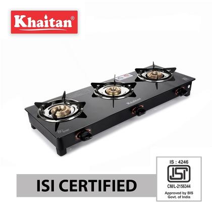 khaitan 3 burner gas stove automatic