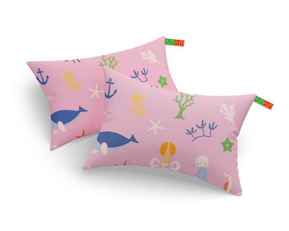 PumPum Soft Microfiber 2 Piece Kids Pillow Set ,12 x 18 Inch Kids Pillows  for Sleeping, Baby Pillow for Travel, with Soft Organic Cotton ,Sea Animals  - JioMart