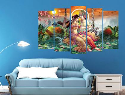 KYARA ARTS Multiple Frames Beautiful Radha Krishna Wall Painting for Living  Room Home decor, Bedroom, Office, Hotels, Drawing Room Wooden Framed  Digital Painting (50inch x 30inch)72 - JioMart