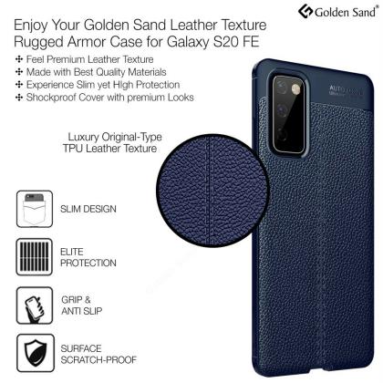 Golden Sand Leather Texture For Samsung Galaxy S Fe 5g And S Fe Blue Shockproof Armor Back Cover Jiomart