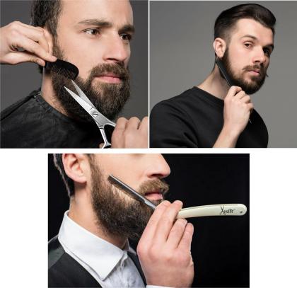 Xester Barber Hair Cutting Scissors, Folding Razor, Styling Salon Barber  Hair Cutting Comb (Combo Of 3) - JioMart