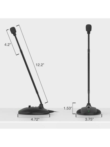 Fifine K052 Black Metal USB Desktop Gooseneck Microphone with Mute ...