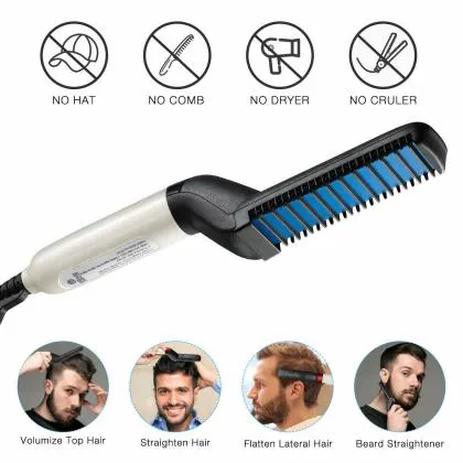 HEMIZA Quick Hair Styler for Men Beard Comb Multifunctional Curly Hair  Straightening Comb Curler,Beard Straightener For Men - JioMart
