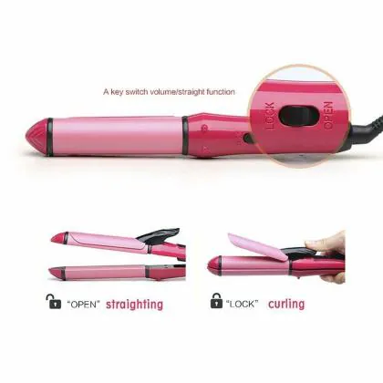 FRESTYQUE - Pink 2 in 1 Hair Straightener and Curler(Straightener&curler  for women & men) - JioMart