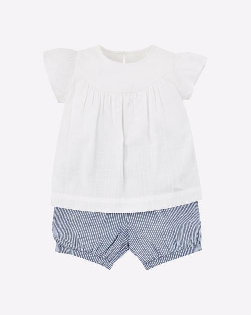 Top with Striped Bloomer Shorts Set