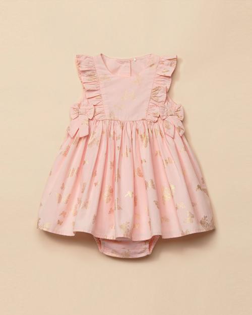 Printed Ruffled Fit & Flare Dress with Bloomers