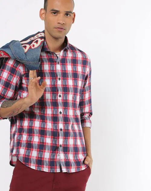 Men Checked Extra Slim Fit Shirt