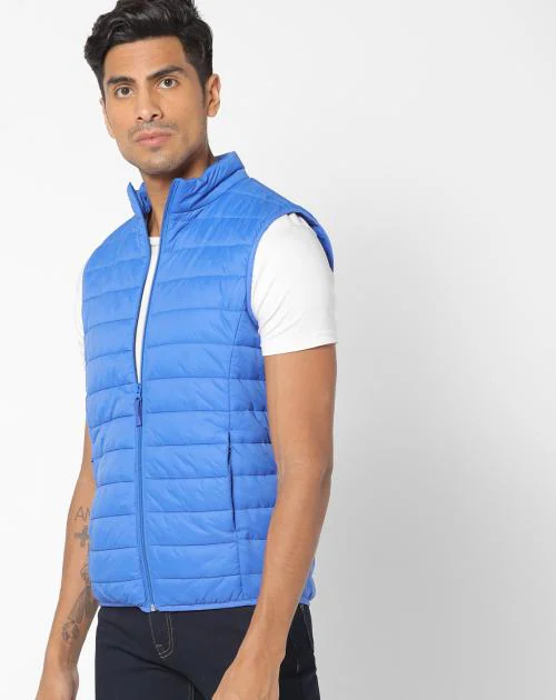 Quilted Slim Fit Zip-Front Jacket