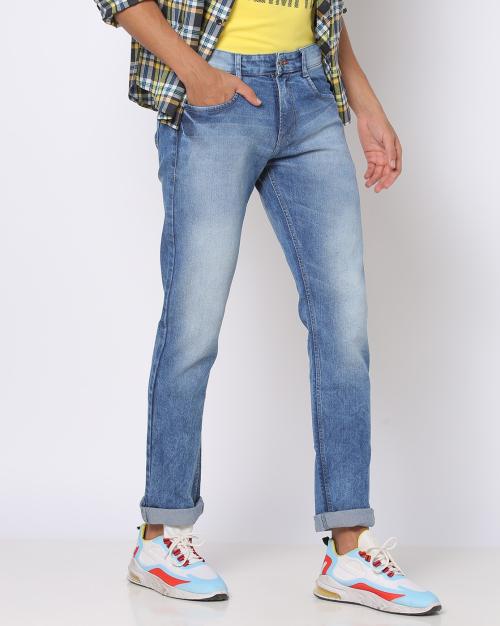 Buy Heavily Washed Slim Fit Jeans Online at Best Prices in India JioMart.