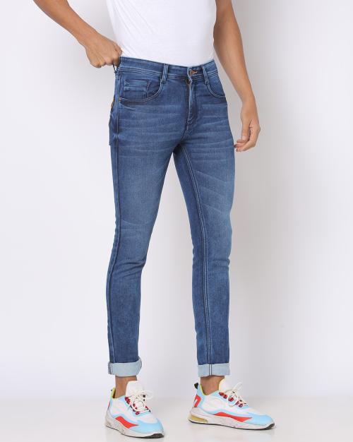 Buy Lightly Washed Slim Fit Jeans Online at Best Prices in India JioMart.
