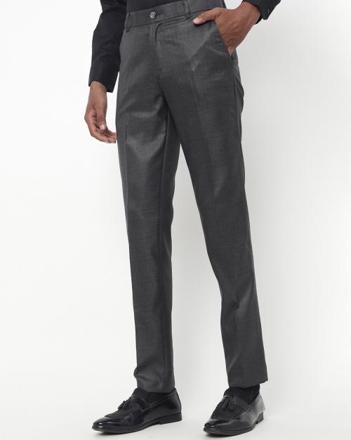 DMS Slim Fit Flat-Front Trousers