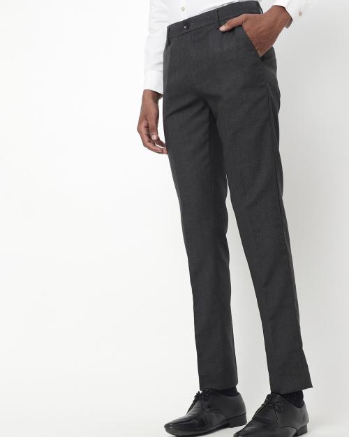 DMS Slim Fit Flat-Front Trousers