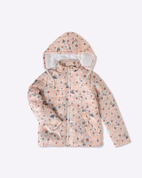 Floral Print Regular Fit Puffer Jacket