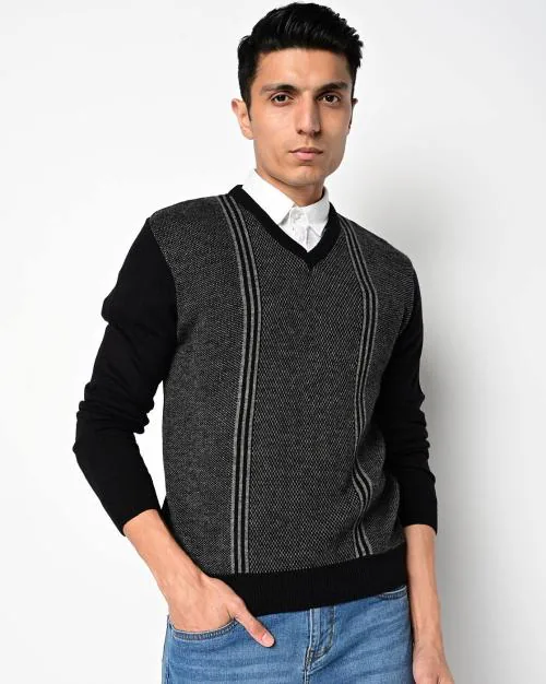 Knitted V-Neck Pullover