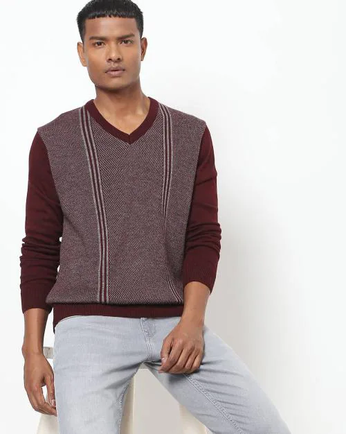 Knitted V-Neck Pullover