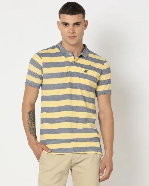 Striped Slim Fit Polo T-Shirt