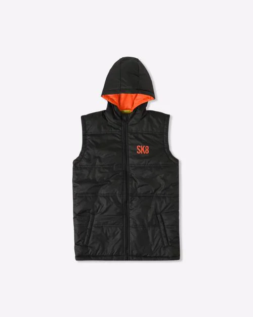 Zip-Front Gilet with Hood