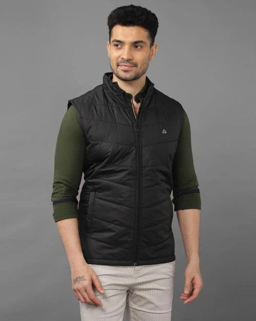 Men Quilted Slim Fit Gillet Jacket