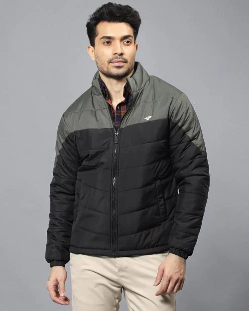 Buy Men Colourblock Slim Fit Quilted Jacket Online at Best Prices in