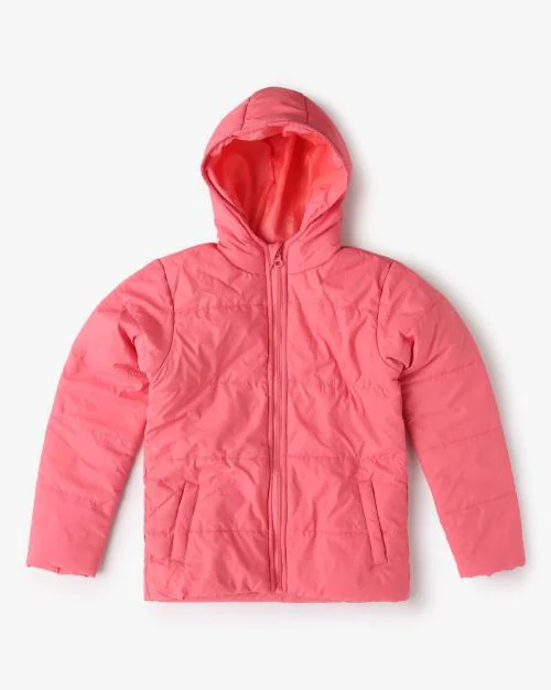 Hooded Puffer Jacket with Insert Pockets