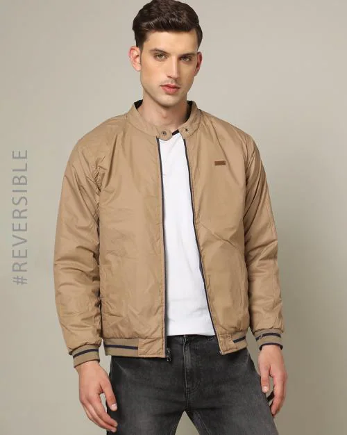 Men Regular Fit Reversible Jacket